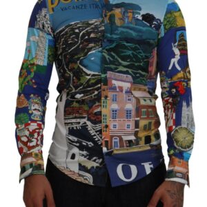 Dolce & Gabbana Multifarvet Printed Casual MARTINI Skjorte