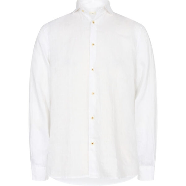 Felipe Fitted Skjorte i Hør - WHT White - str 48 / Free