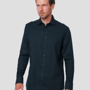 Marcus - Rice basic skjorte i mørk navy - Herre - XS